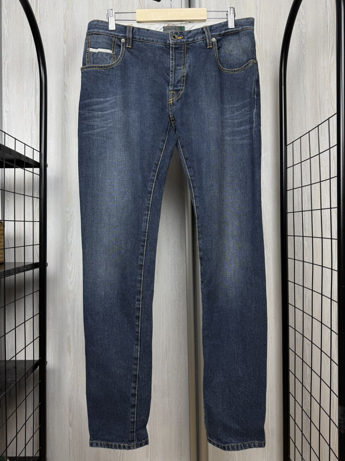 Messagerie MESSAGERIE Blue Selvedge Denim Spider Slim Italian Jeans Size US 34 / EU 50 - 3 Thumbnail