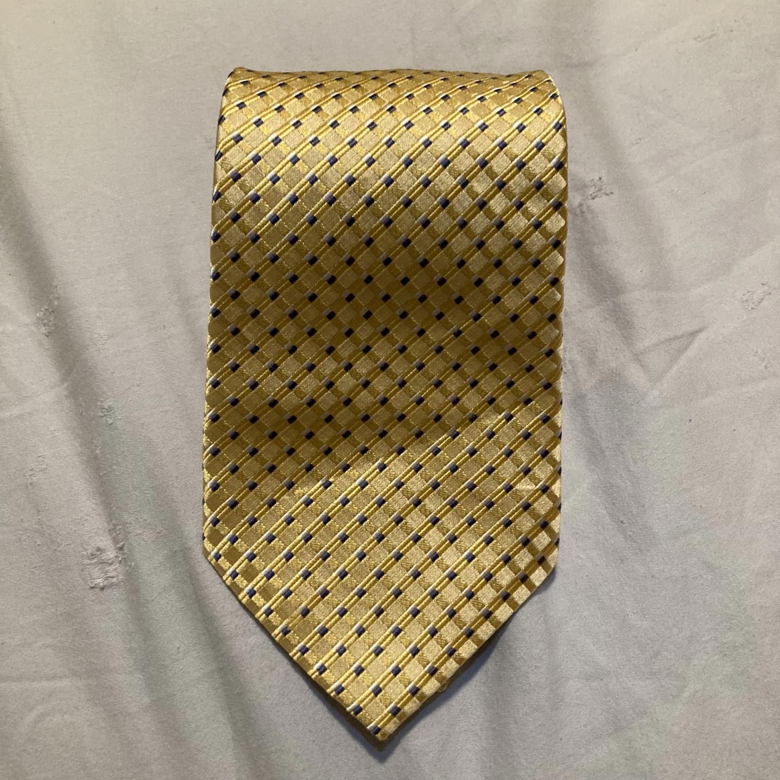 Designer Fumagalli Gold Diamond Pattern 100% Silk Tie Size ONE SIZE - 1 Thumbnail