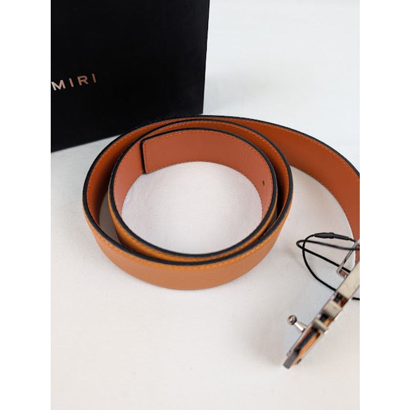 Amiri o1rshd1 Size: 75 / Pebbled Amiri Belt in Orange Size 30 - 4 Thumbnail