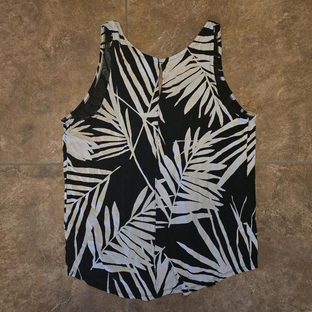 Merona Black Beige Palm Detailed Merona Tank Size XXL / US 16-18 / IT 52-54 - 2 Thumbnail