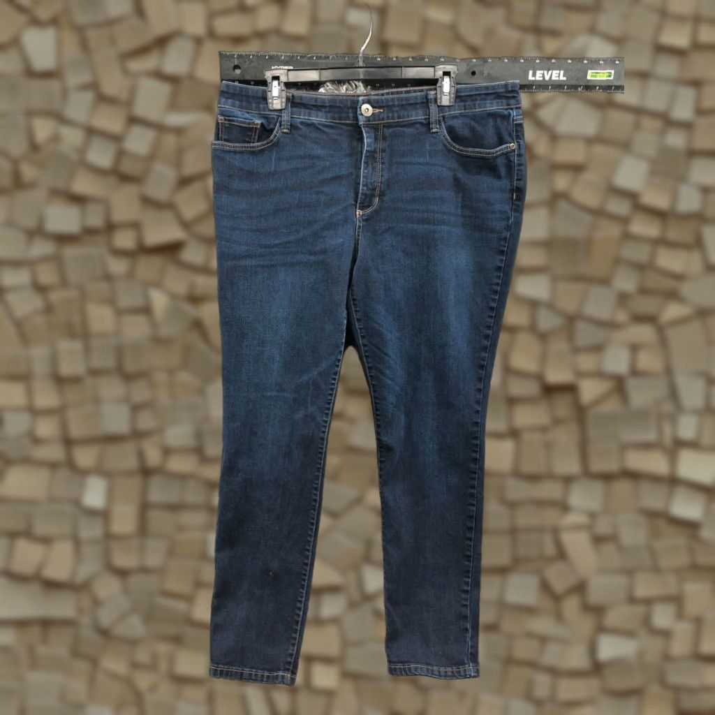 Vintage St. John's Bay Jeans Skinny Plus Size 18 Womens Dark Wash Blue Denim 28in Inseam Size 40" / US 18 - 1 Thumbnail