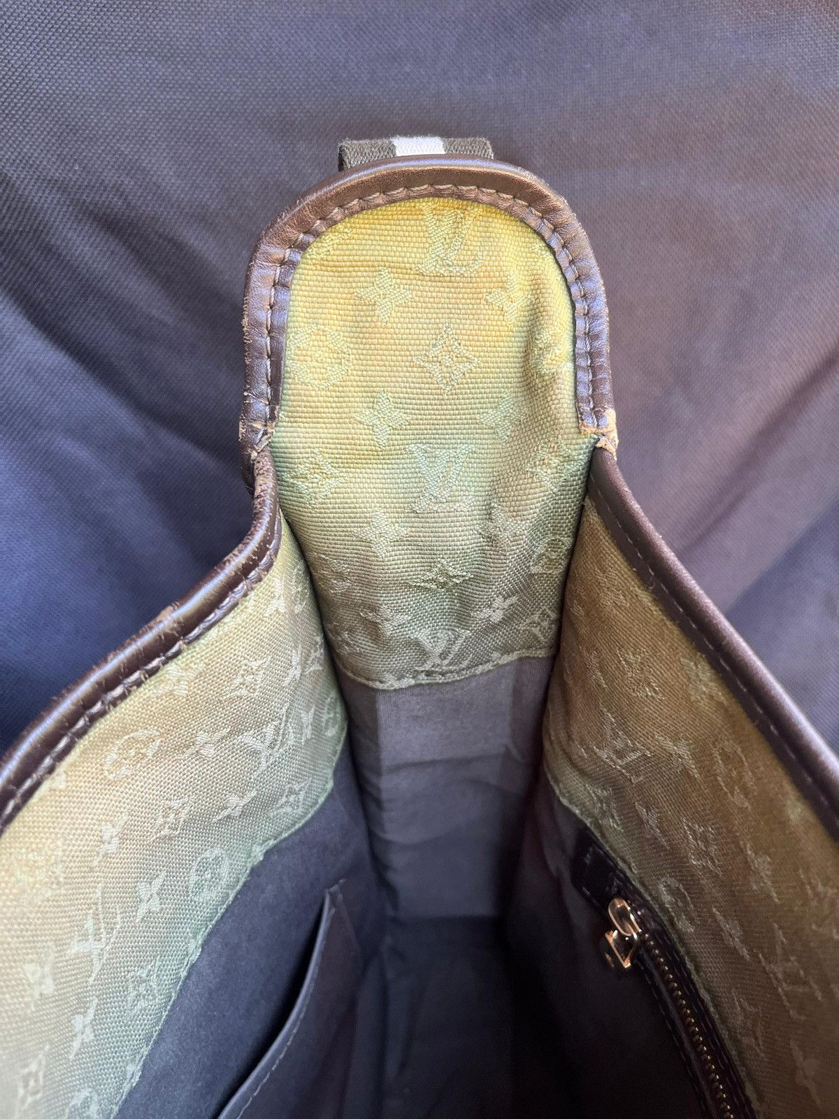 Louis Vuitton Auth LOUIS VUITTON Green Monogram Mini Lin Mary Kate Besace Size ONE SIZE - 4 Thumbnail