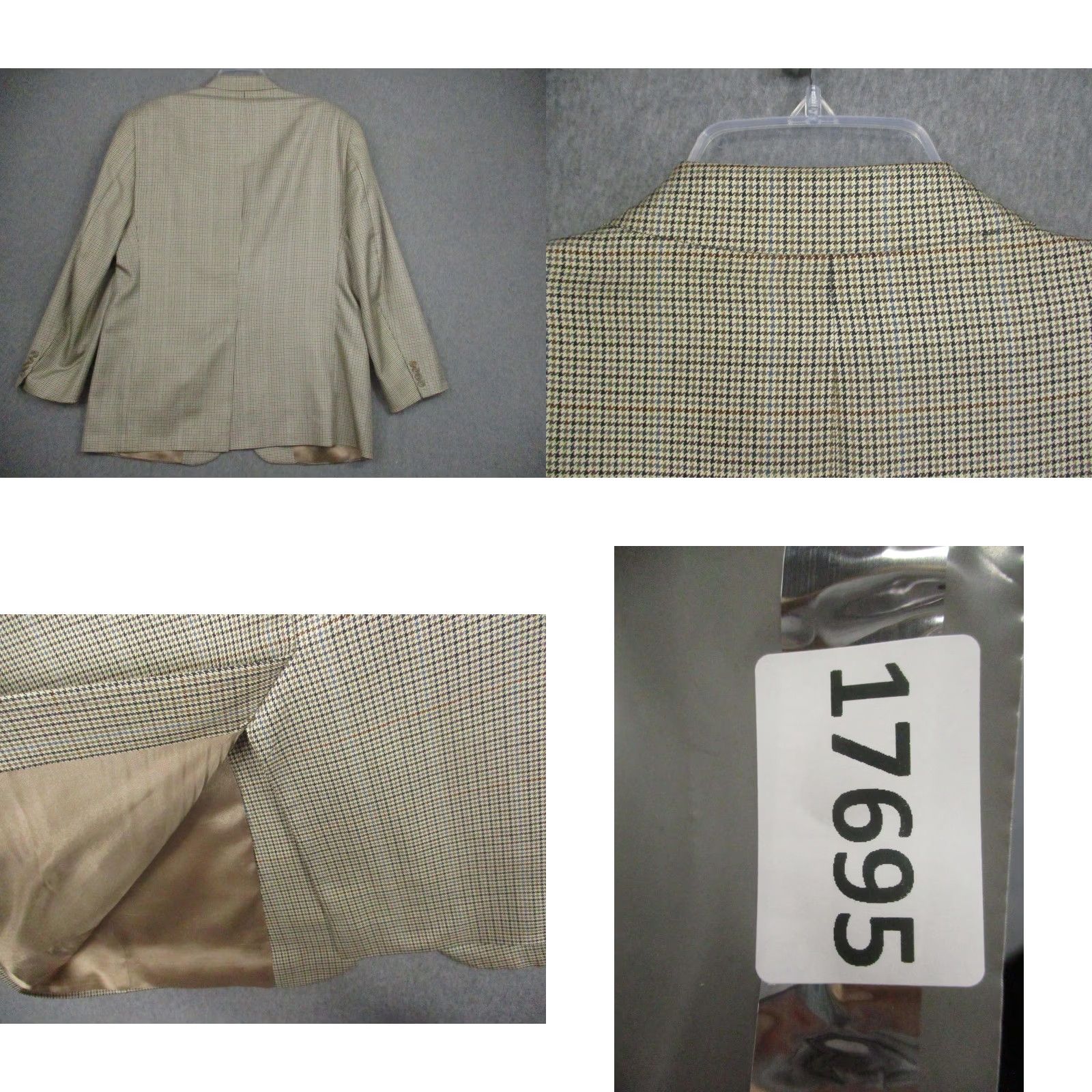 Brooks Brothers VINTAGE Brooks Brothers 346 Sport Coat Mens 43 Regular Houndstooth Beige Silk Wool Two-Button Notch Lapel Business Casual Wedding Jacket Size US XS / EU 42 / 0 - 9 Thumbnail