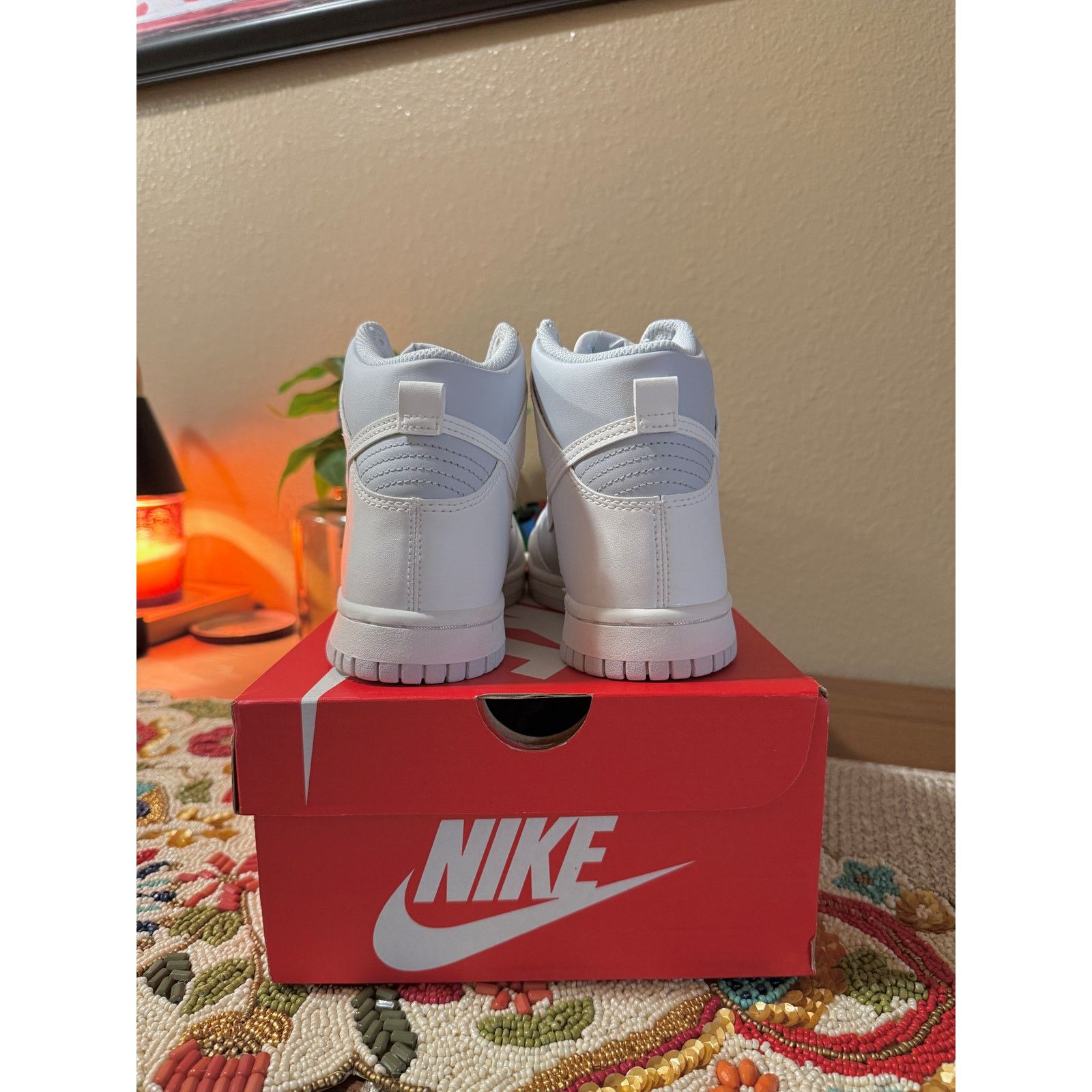Nike Nike Dunk High GS Summit White Football Grey Pure Platinum Size US 5 / EU 37 - 4 Thumbnail