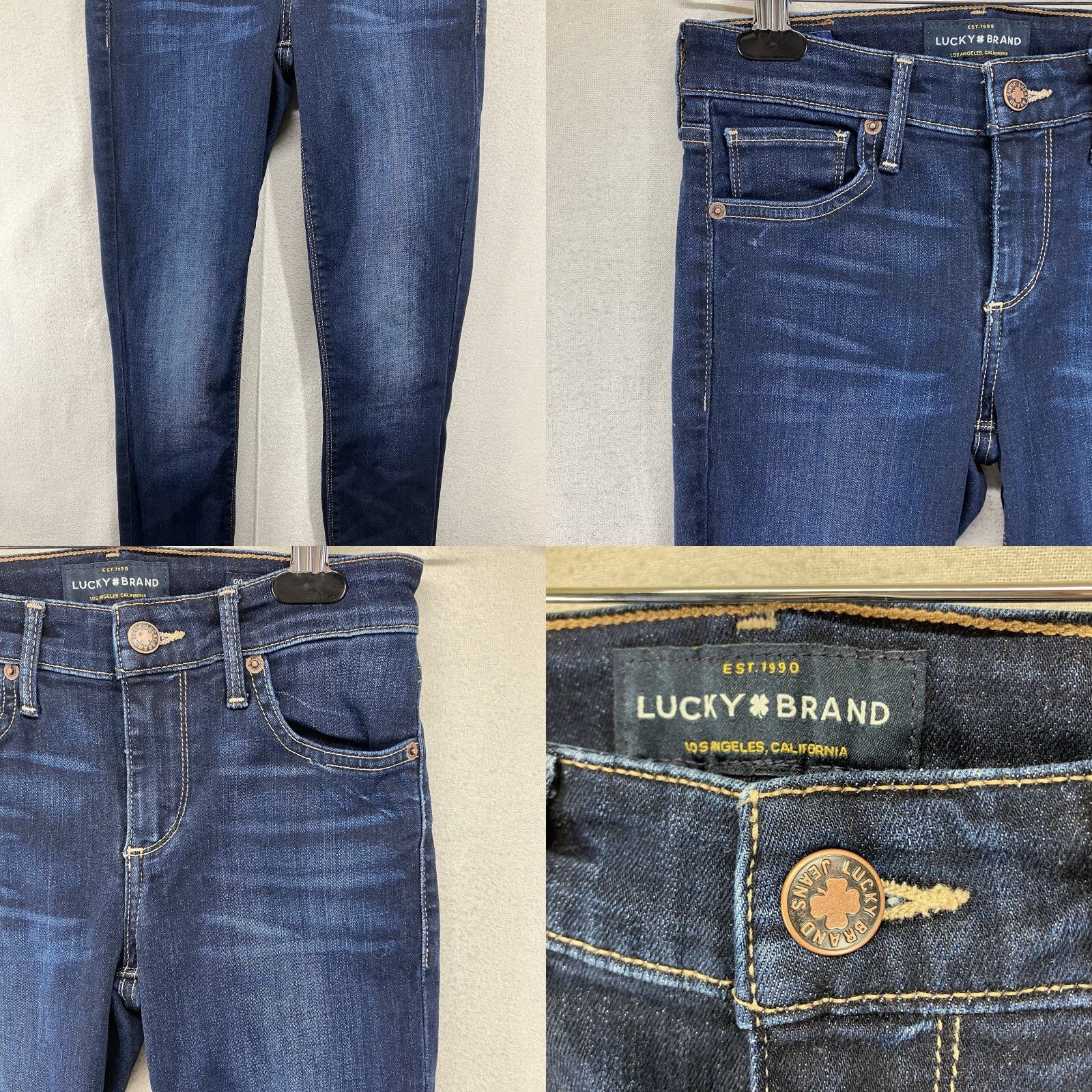 Lucky Brand LUCKY BRAND Orta Premium Ankle Jeans Women’s Size 00/24 Skinny Denim 28.5" Inseam Blue Dark Stretch 5-Pocket 90s Bohemian USA Womens Size 24" / US 00 / IT 34 - 8 Thumbnail