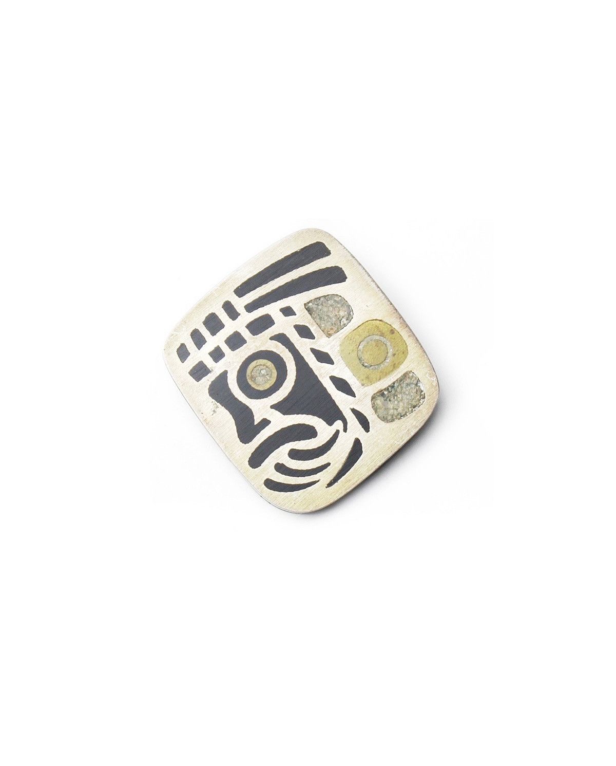 Vintage 1970S MEXICAN TAXCO STERLING SILVER 925 AZTEC MASK BROOCH Size ONE SIZE - 2 Thumbnail