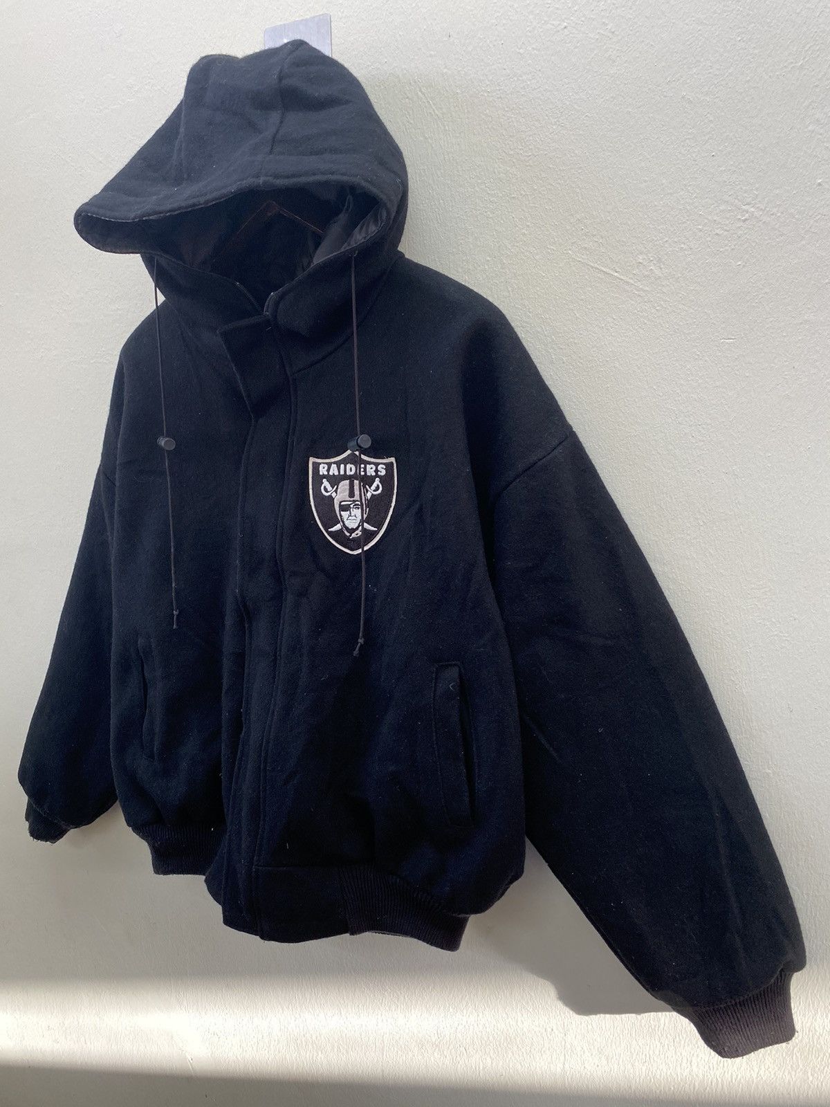 Chalk Line Vtg 90s Chalk Line Raider Team NFL Made In USA Wool Bomber Size US L / EU 52-54 / 3 - 3 Thumbnail
