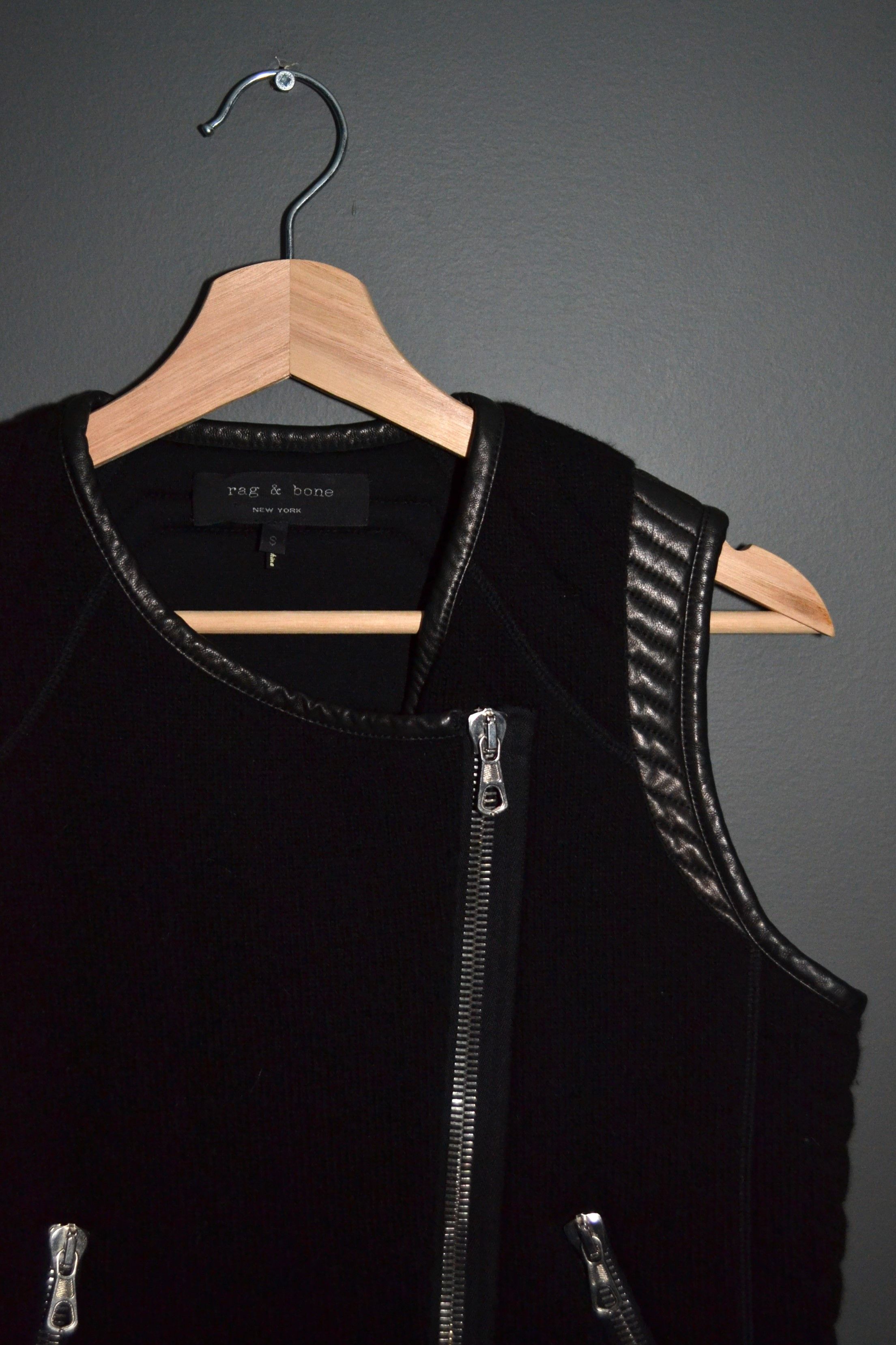 Rag & Bone Rag & Bone S size Wool and Leather Biker Vest Women's Size S / US 4 / IT 40 - 3 Thumbnail