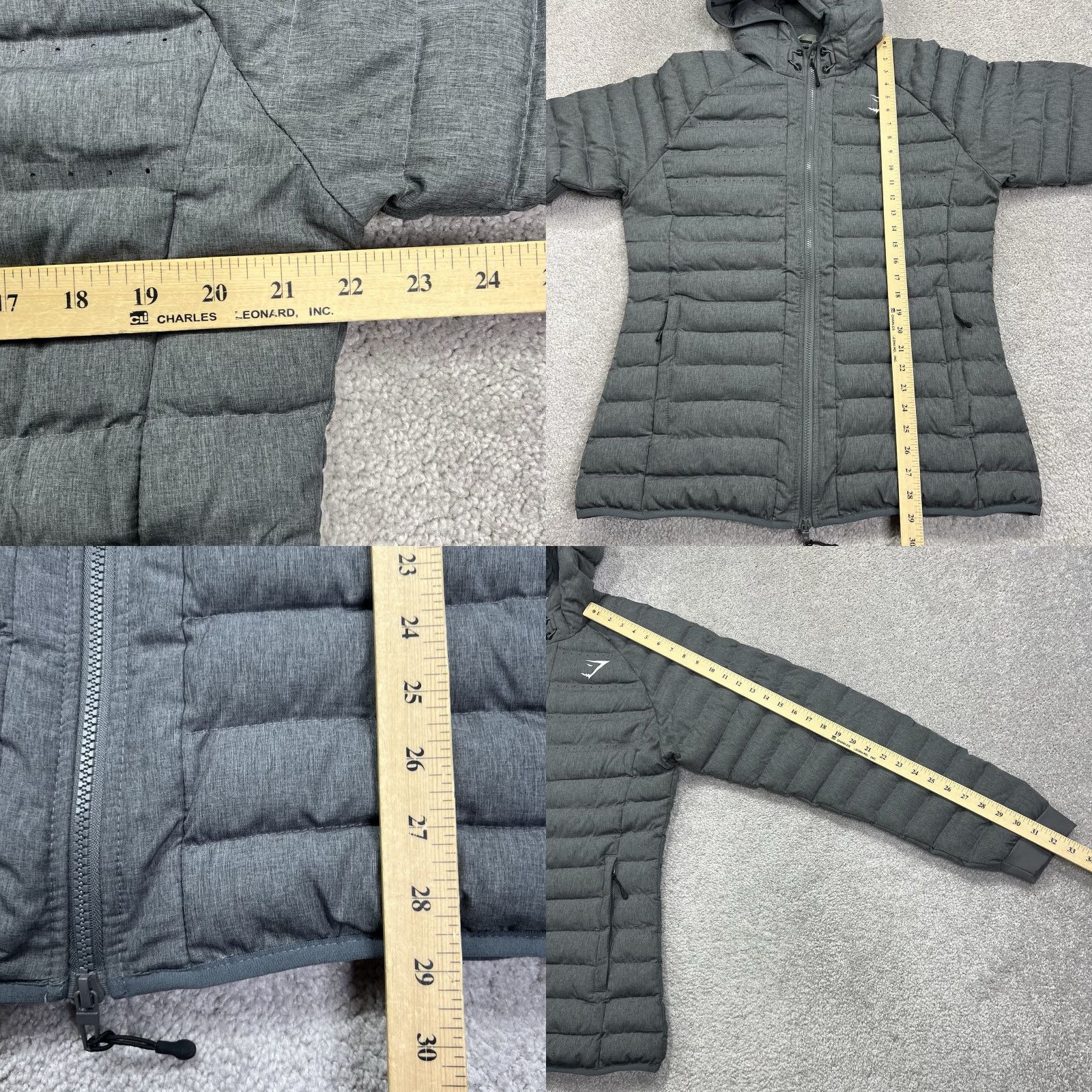 Gymshark Gymshark Jacket Women’s L Gray Full Zip Hood Insulated Pockets Size L / US 10 / IT 46 - 9 Thumbnail
