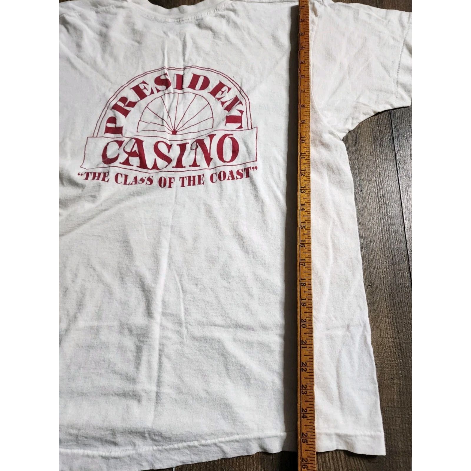 Vintage VINTAGE 80s Screen Stars T-Shirt MEN White Double-Sided Distressed Graphic Print Logo 80s Beach City USA Novelty M Mens Size US M / EU 48-50 / 2 - 3 Thumbnail