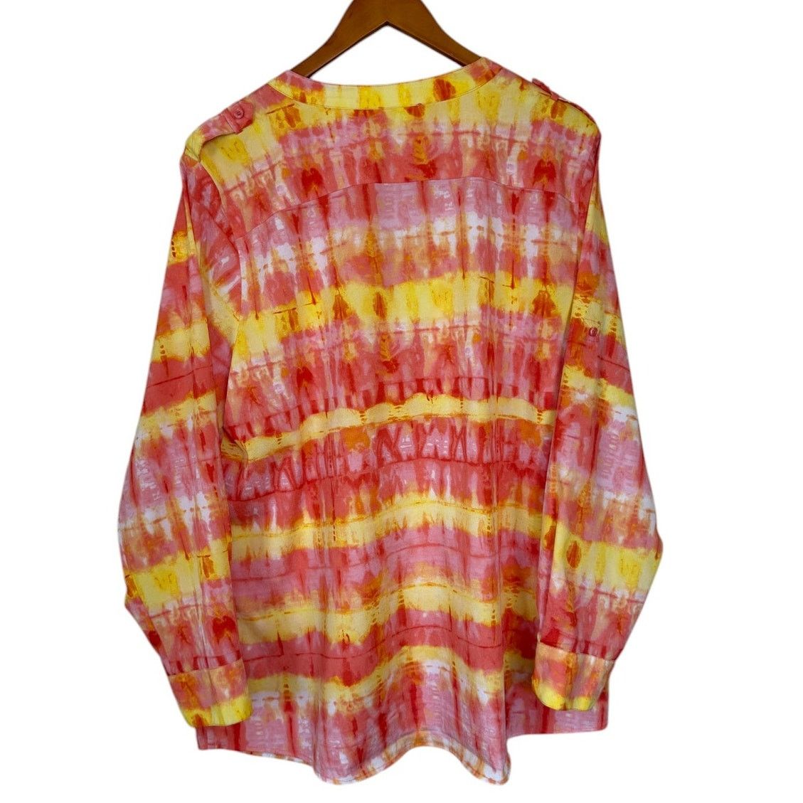 Calvin Klein Calvin Klein Blouse Women 0X Orange Plus Size Tie Dye Size XXL / US 16-18 / IT 52-54 - 5 Thumbnail