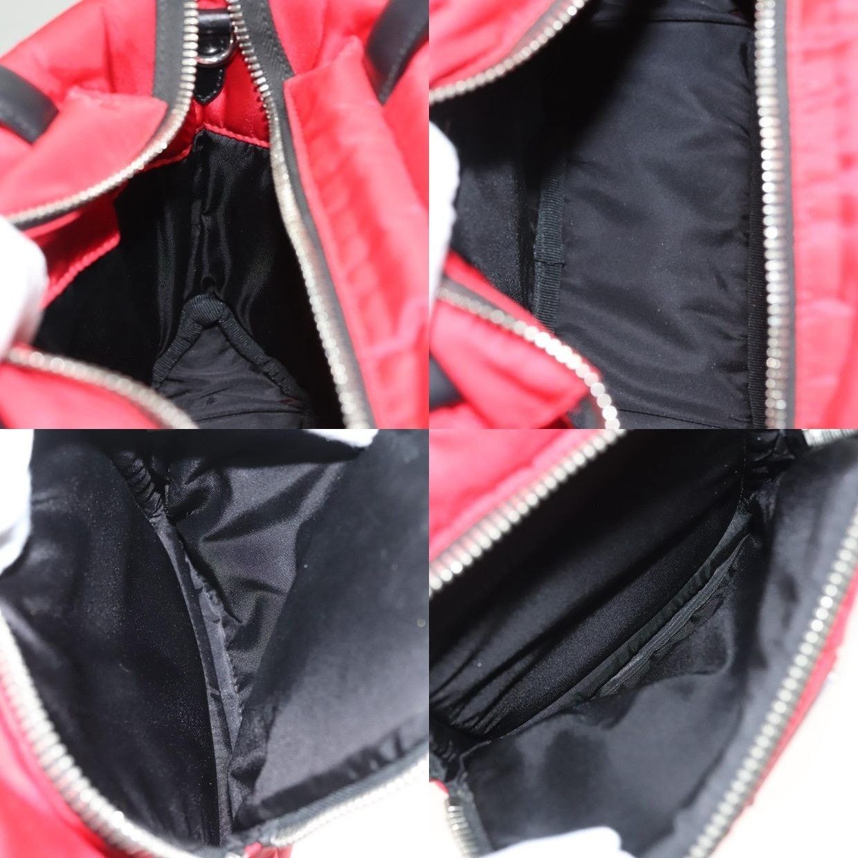 Prada Prada Nylon Handbag Red Size ONE SIZE - 12 Thumbnail