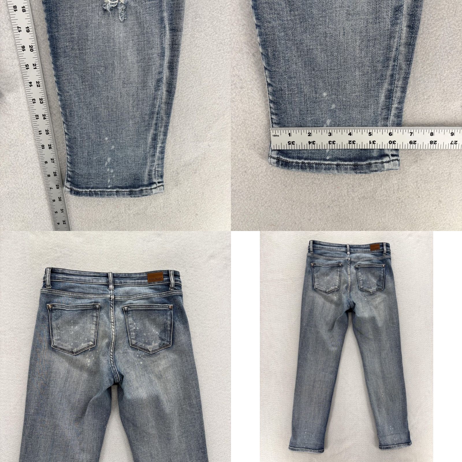 Denime Judy Blue Jeans Womens 28 Boyfriend Distressed Light Blue Denim 5-Pocket Stretch Mid Rise Relaxed Zip Closure Casual 90s Size 28" / US 6 / IT 42 - 8 Thumbnail