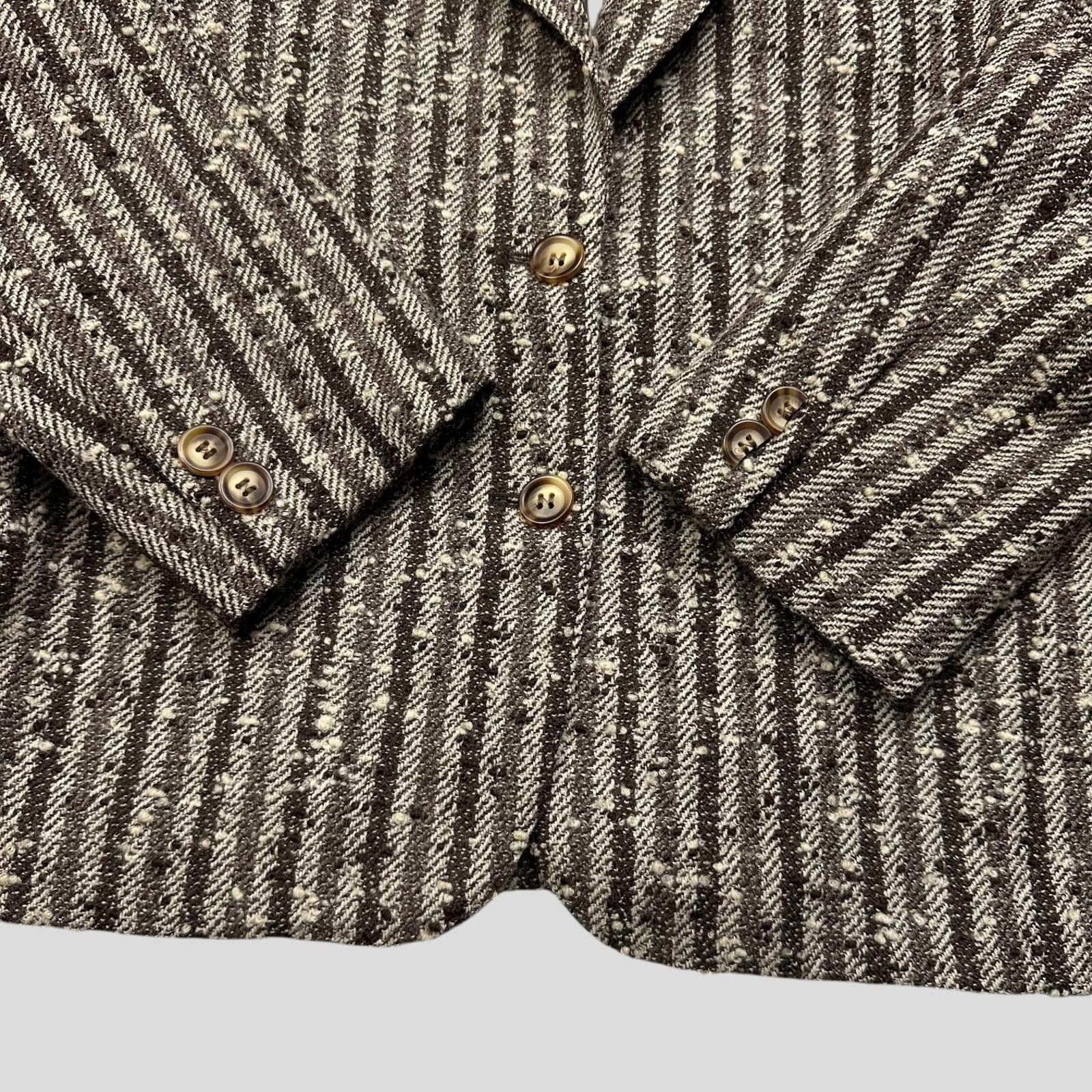 Gucci Gucci 1970’s Tweed Striped Wool Blazer Jacket - IT46 (S/M) Size US M / EU 48-50 / 2 - 3 Thumbnail