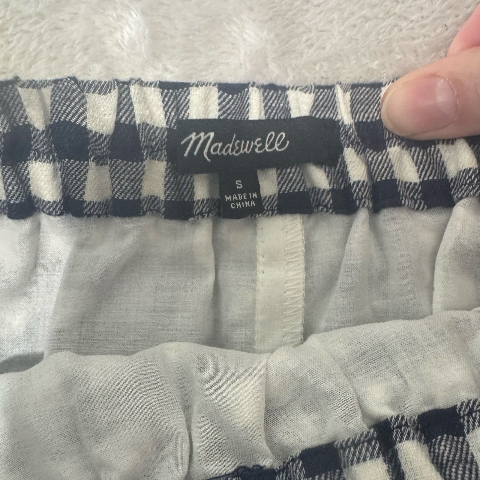Madewell Madewell Women's Linen Blend Gingham Ruffle Mini Skirt S Size 27" / US 4 / IT 40 - 2 Thumbnail