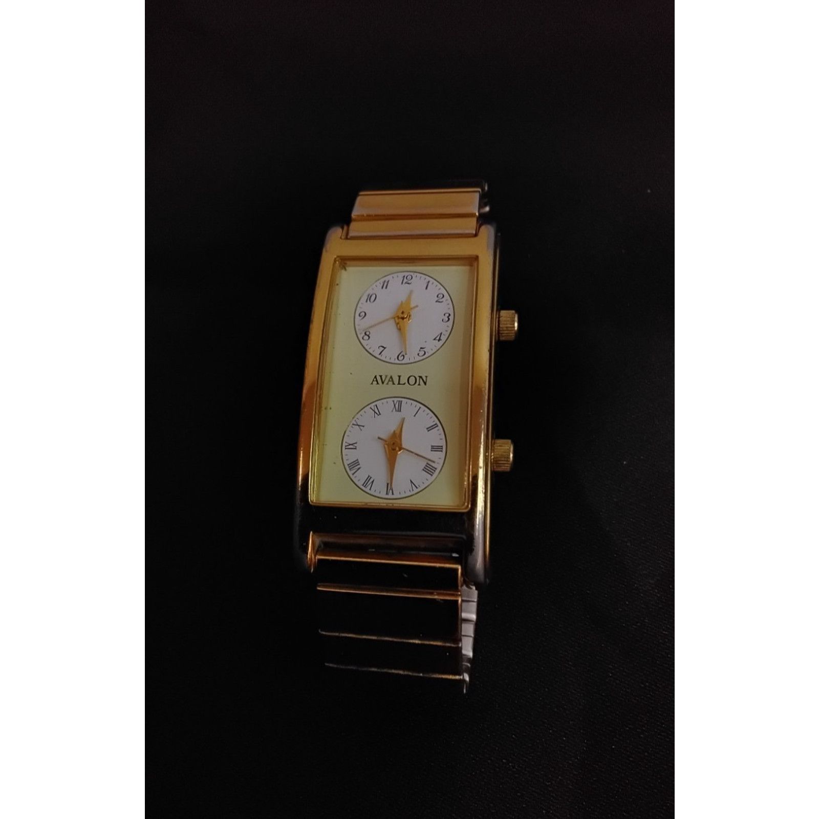 Other Avalon Dual Time Zone Watch Ladies Rectangular Face Gold Size ONE SIZE - 1 Thumbnail