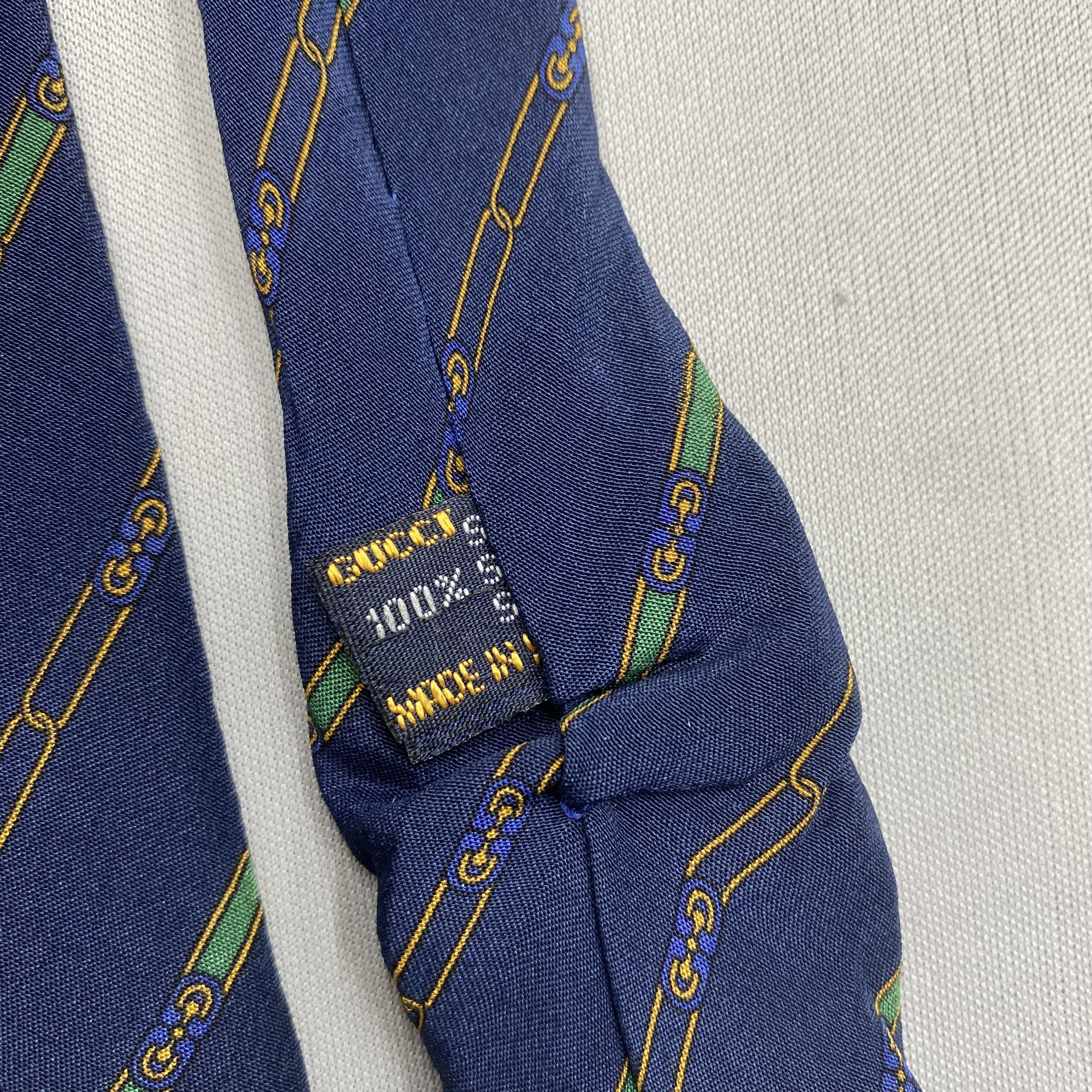 Japanese Brand Vintage Gucci SILK Necktie Cravate Pure Silk Neck Tie Size ONE SIZE - 6 Thumbnail