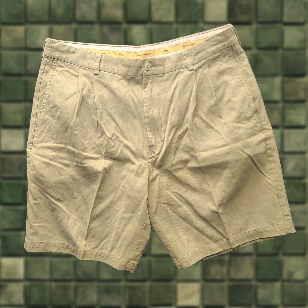 Tommy Bahama Tommy Bahama Shorts Mens 36 Regular Fit Silk Bamboo Rayon Beach Casual Beige Solid Front Pockets Size US 36 / EU 52 - 1 Thumbnail