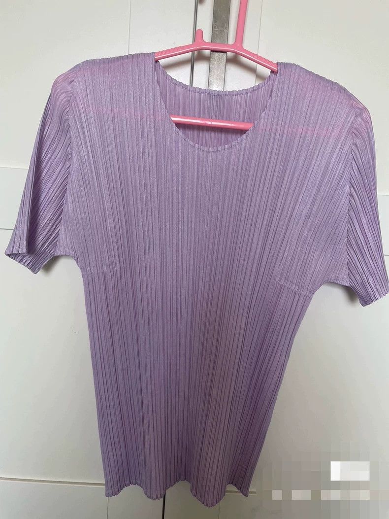 Issey Miyake Issey Miyake size:3 Purple pleated short-sleeved shirt Size XS / US 0-2 / IT 36-38 - 2 Thumbnail