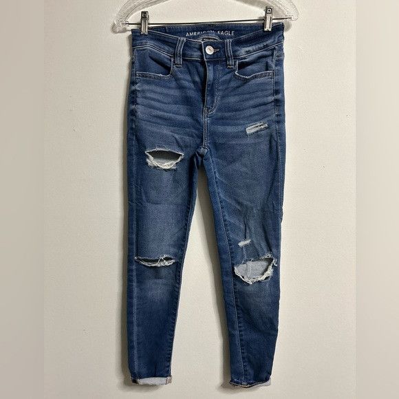 American Eagle Outfitters American Eagle Ripped Hi Rise Jeggings Size 26" / US 2 / IT 38 - 1 Thumbnail