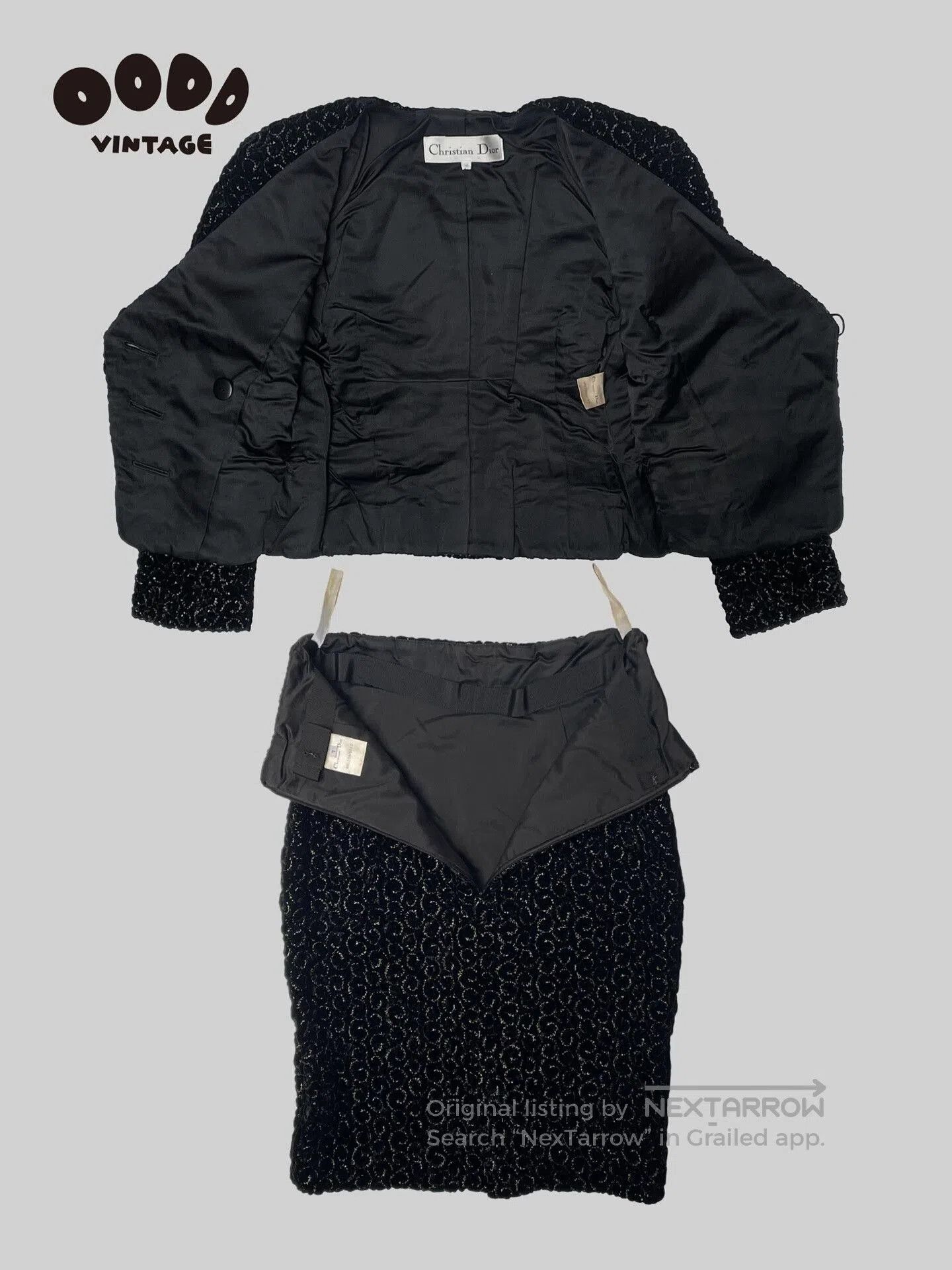 Dior Christian Dior Velvet Embroidered Jacket Set. Size XS / US 0-2 / IT 36-38 - 2 Thumbnail