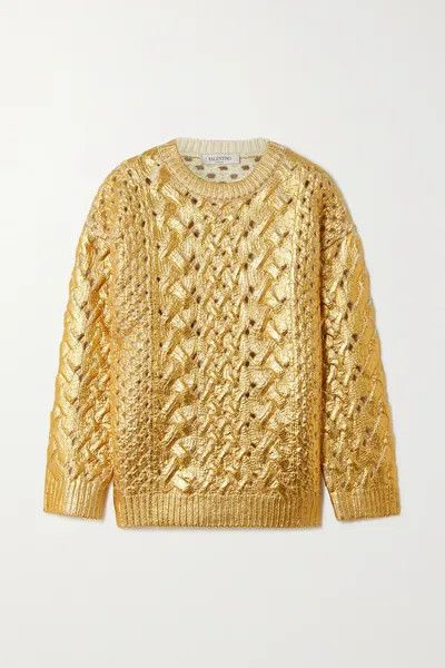 Valentino o1y0326 Crewneck Sweater in Gold Size S / US 4 / IT 40 - 1 Thumbnail