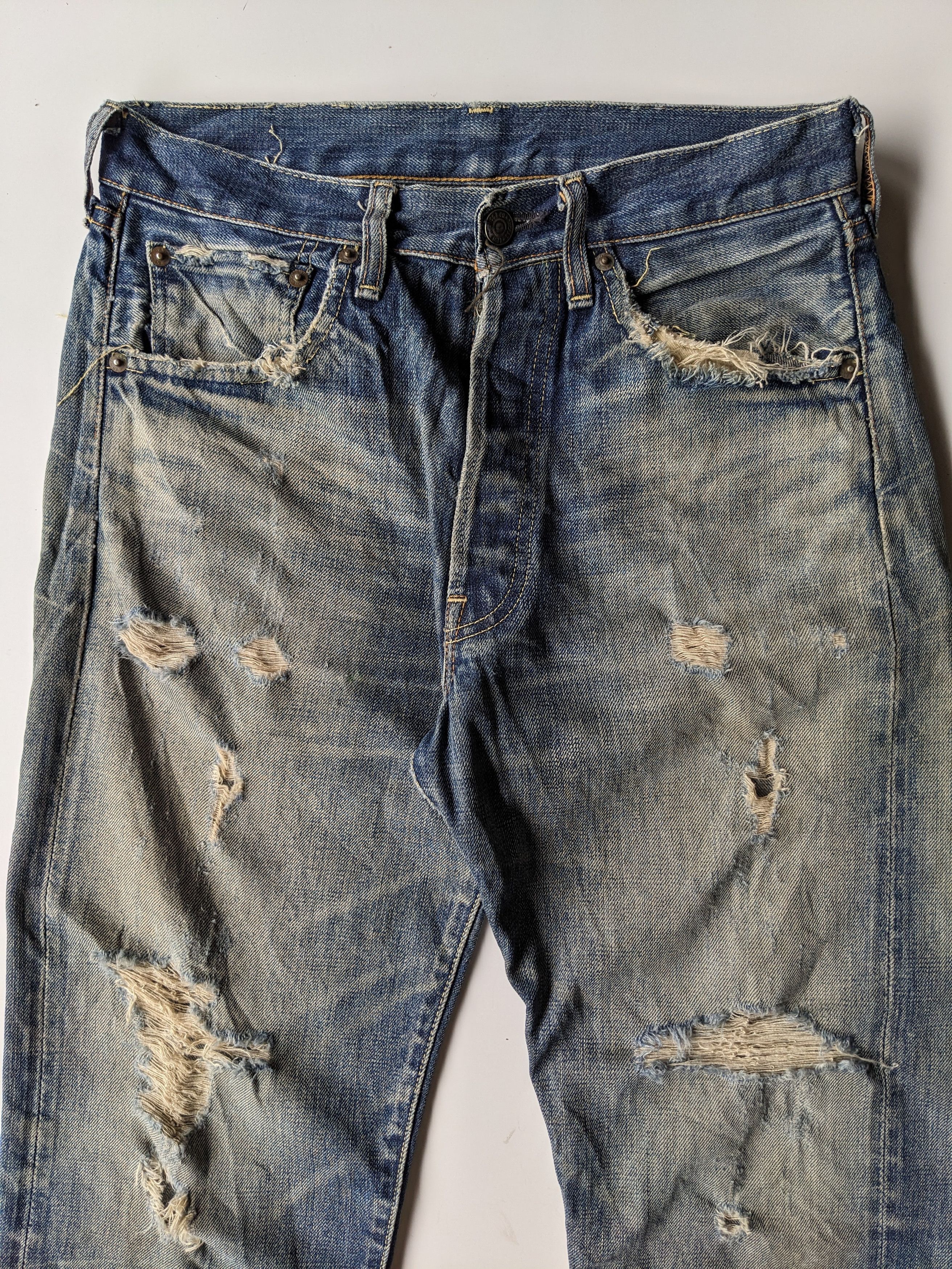 Levi's Vintage Levi's Big E redline selvedge distressed Size US 30 / EU 46 - 3 Thumbnail