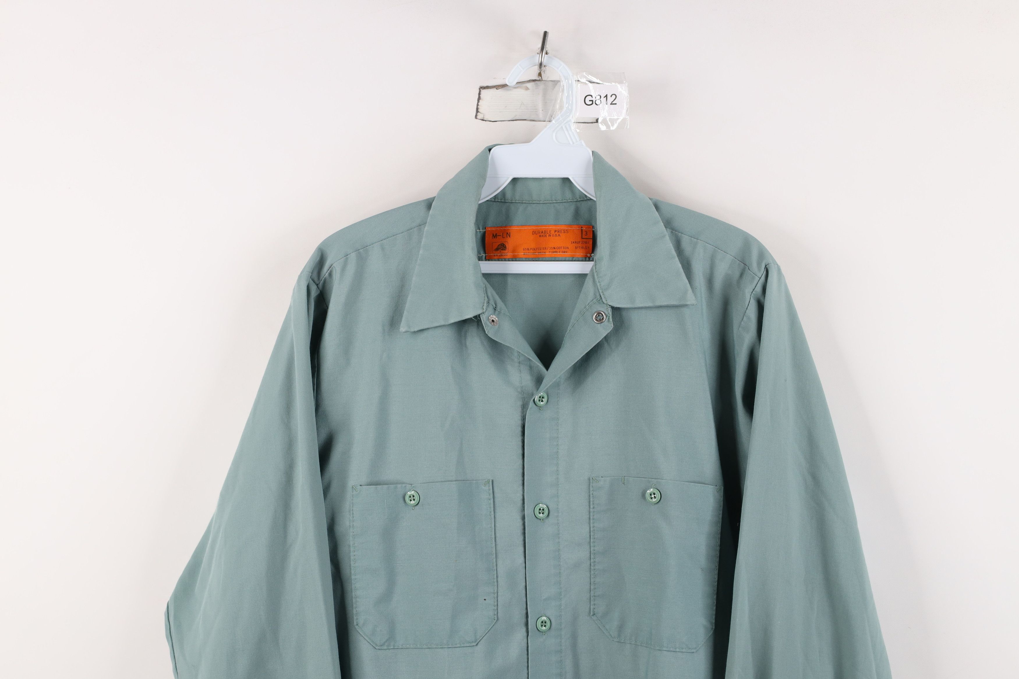 Vintage Vintage 70s Streetwear Mechanic Button Shirt Teal USA Size US M / EU 48-50 / 2 - 2 Thumbnail