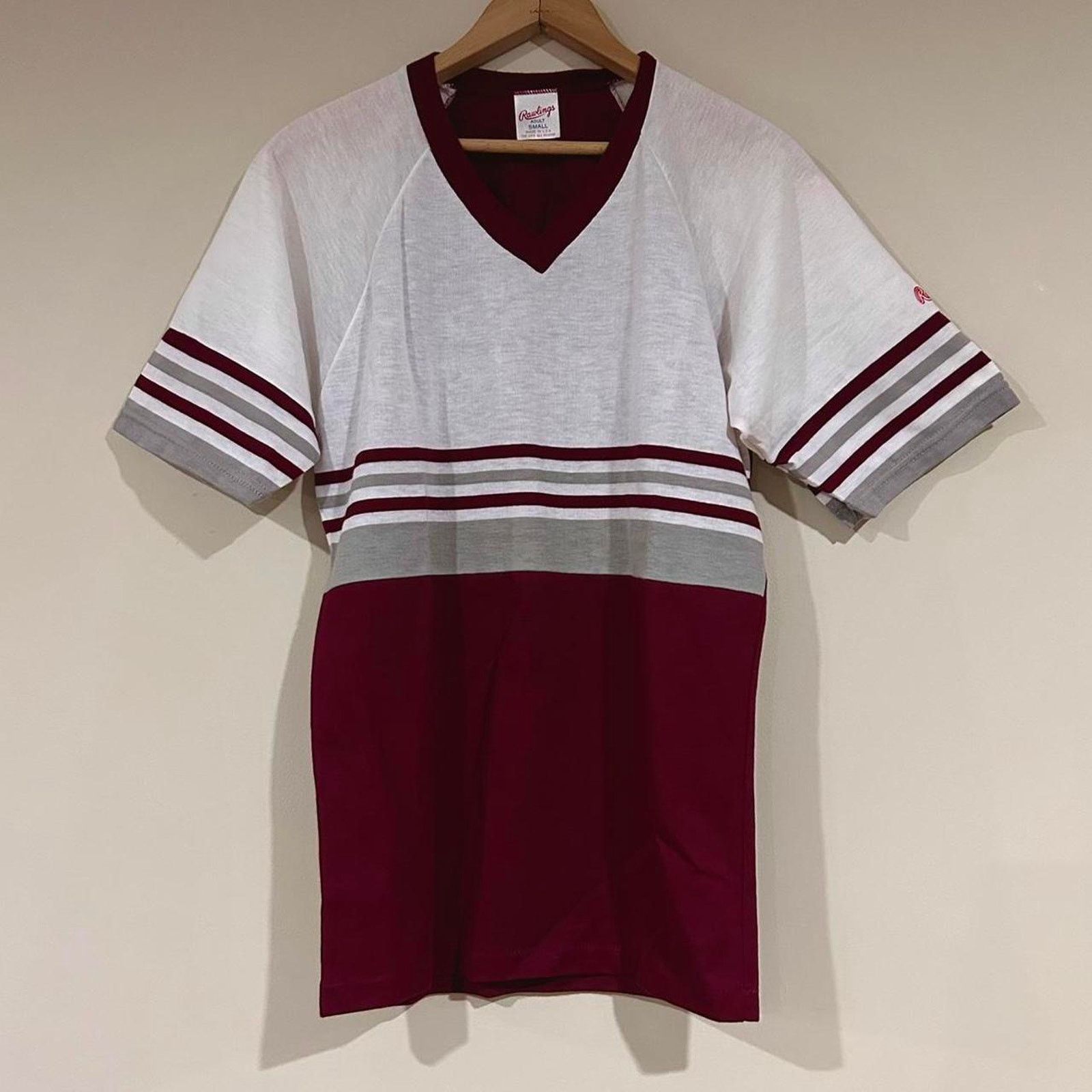 Other Vintage Rawlings Striped V Neck Shirt Size US S / EU 44-46 / 1 - 1 Thumbnail