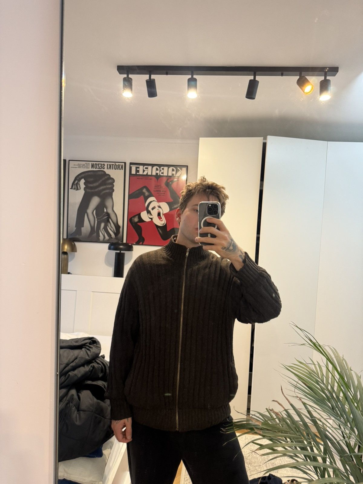 Valentino Valenitno Vintage 90s Brown Zip Wool Cashmere Sweater Knit Size US L / EU 52-54 / 3 - 7 Thumbnail