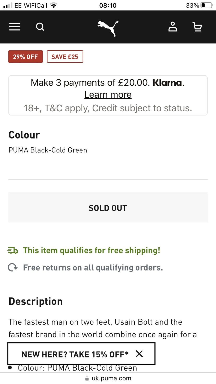 Puma PUMA x USAIN BOLT SUEDE SIZE 10 US Size US 10 / EU 43 - 15 Thumbnail