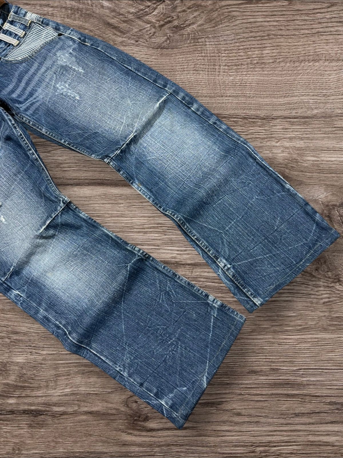 14th Addiction Y2k Japanese Dominate Double Waist Faded Grunge Punk Jeans Size US 32 / EU 48 - 5 Thumbnail