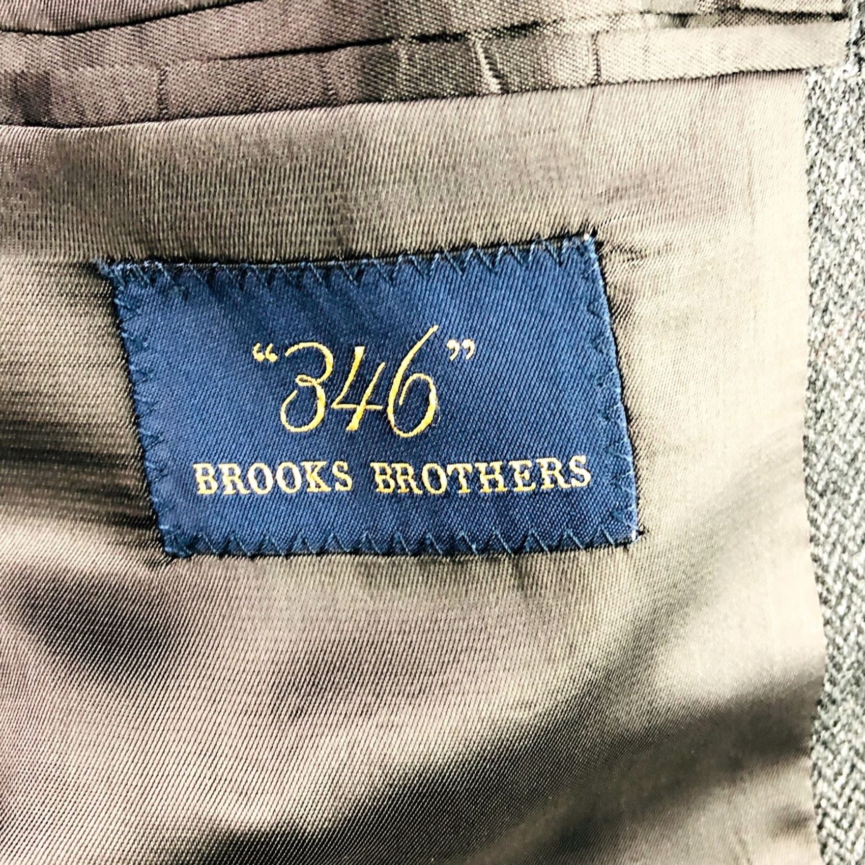 Brooks Brothers Brooks Brothers 346 Men's Wool Tweed Blazer Jacket Gray Herringbone 40 R Size 40R - 3 Thumbnail
