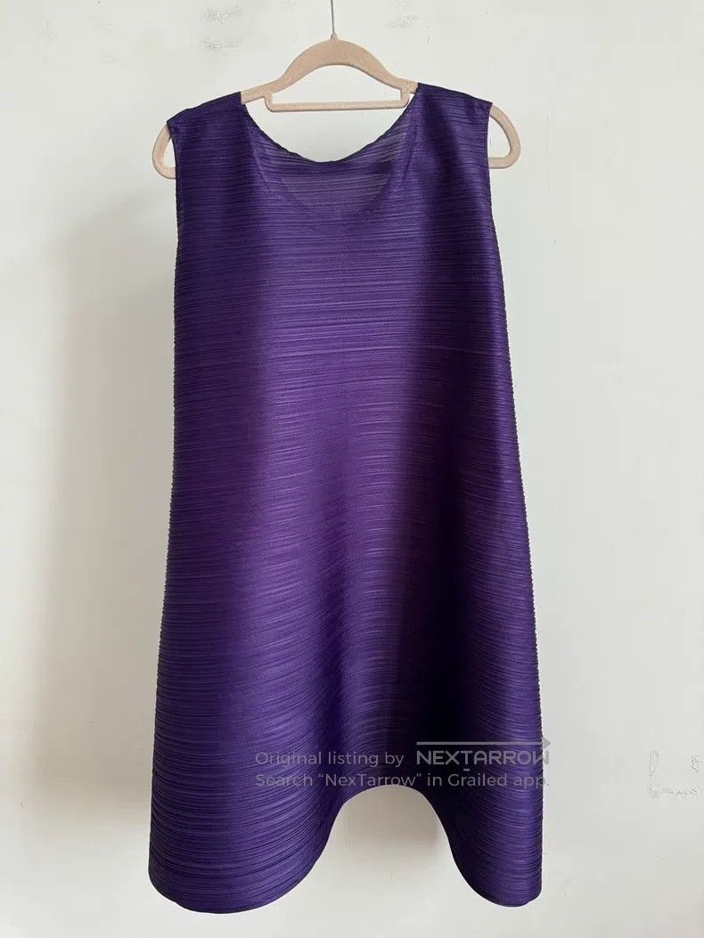 Issey Miyake Issey Miyake Purple Dress Size L / US 10 / IT 46 - 2 Thumbnail