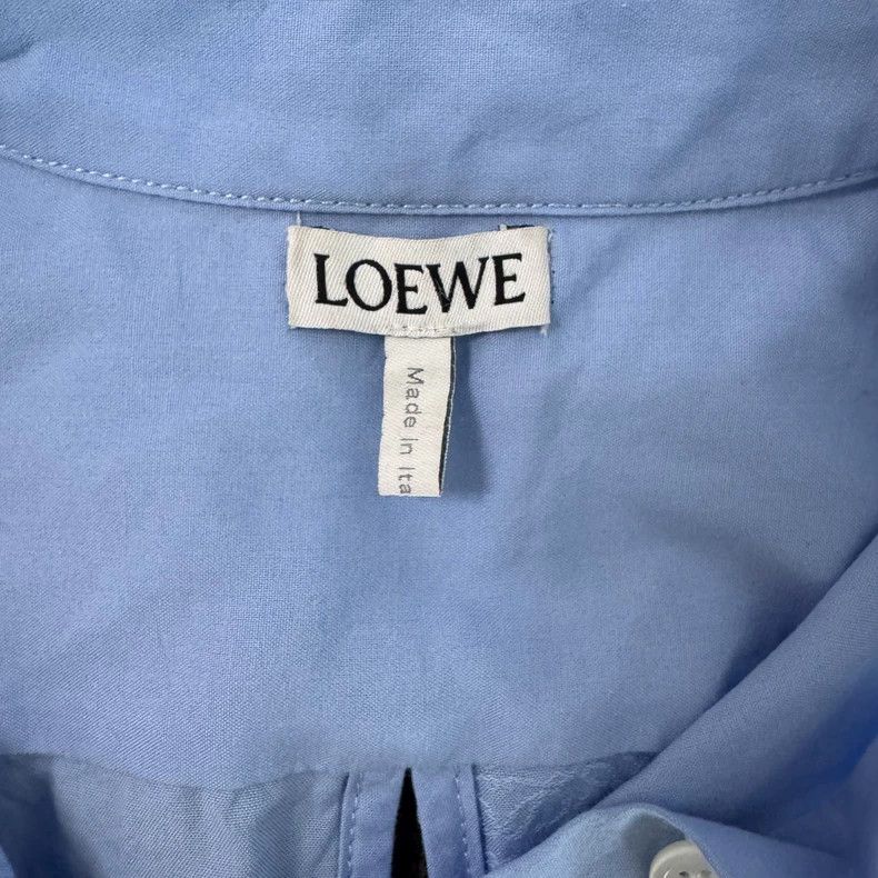 Loewe LOEWE Logo embroidered lace-up long sleeve shirt Size 4XL / US 24-26 - 3 Thumbnail