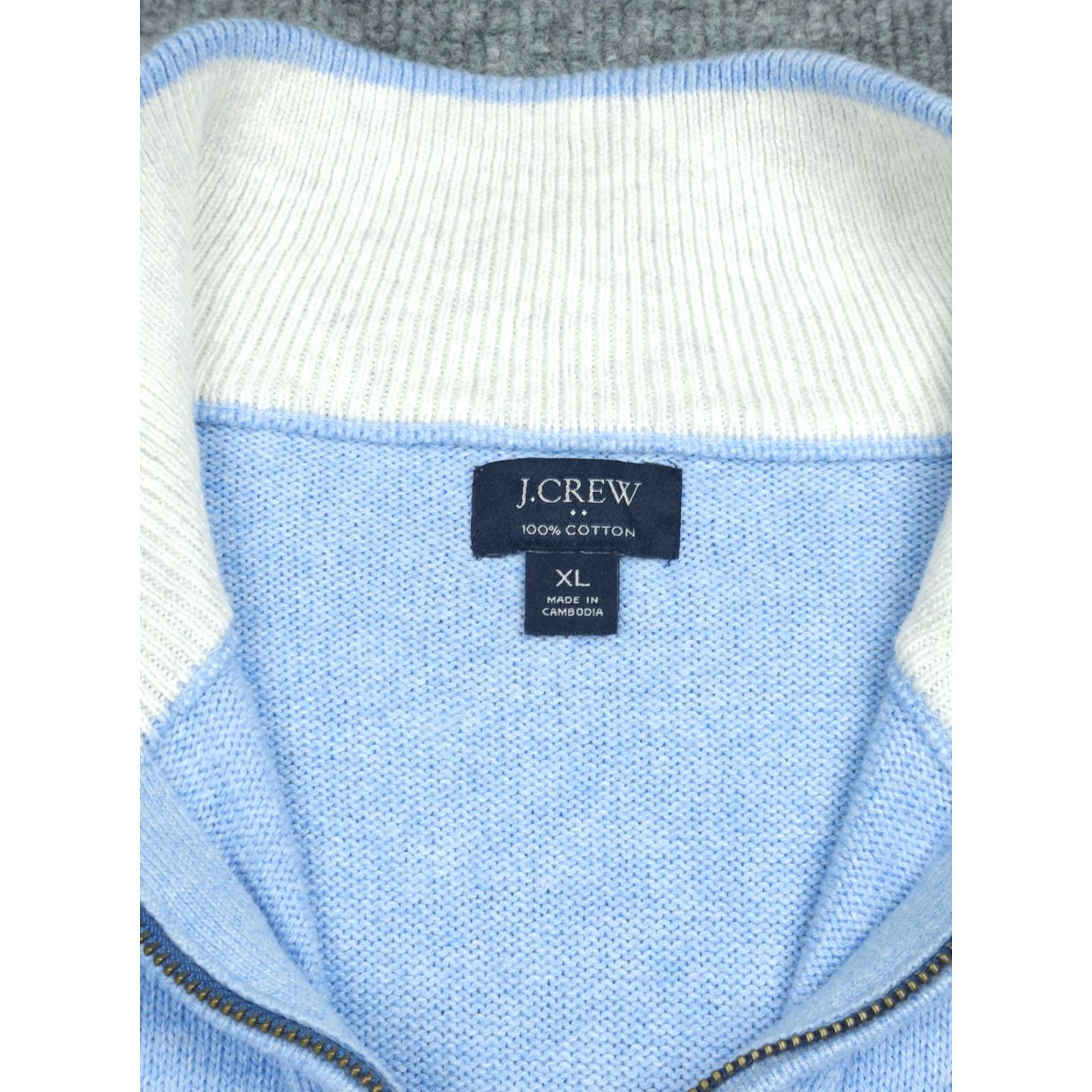 J.Crew J. Crew Sweater 1/4 Zip Men's XL Blue 100% Cotton Super Soft EUC Pullover Mock Neck Knit Regular Size US XL / EU 56 / 4 - 5 Thumbnail
