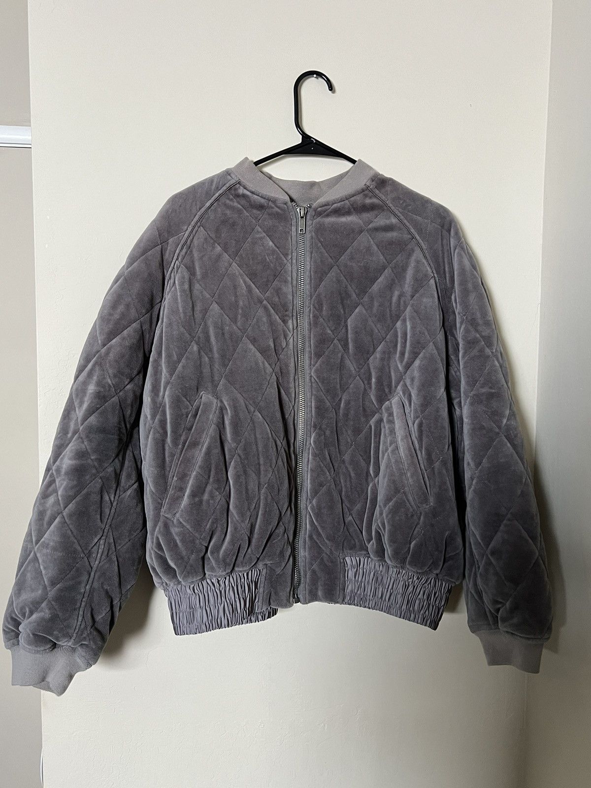 Haider Ackermann Haider Ackermann Grey Silk Patchwork Bomber