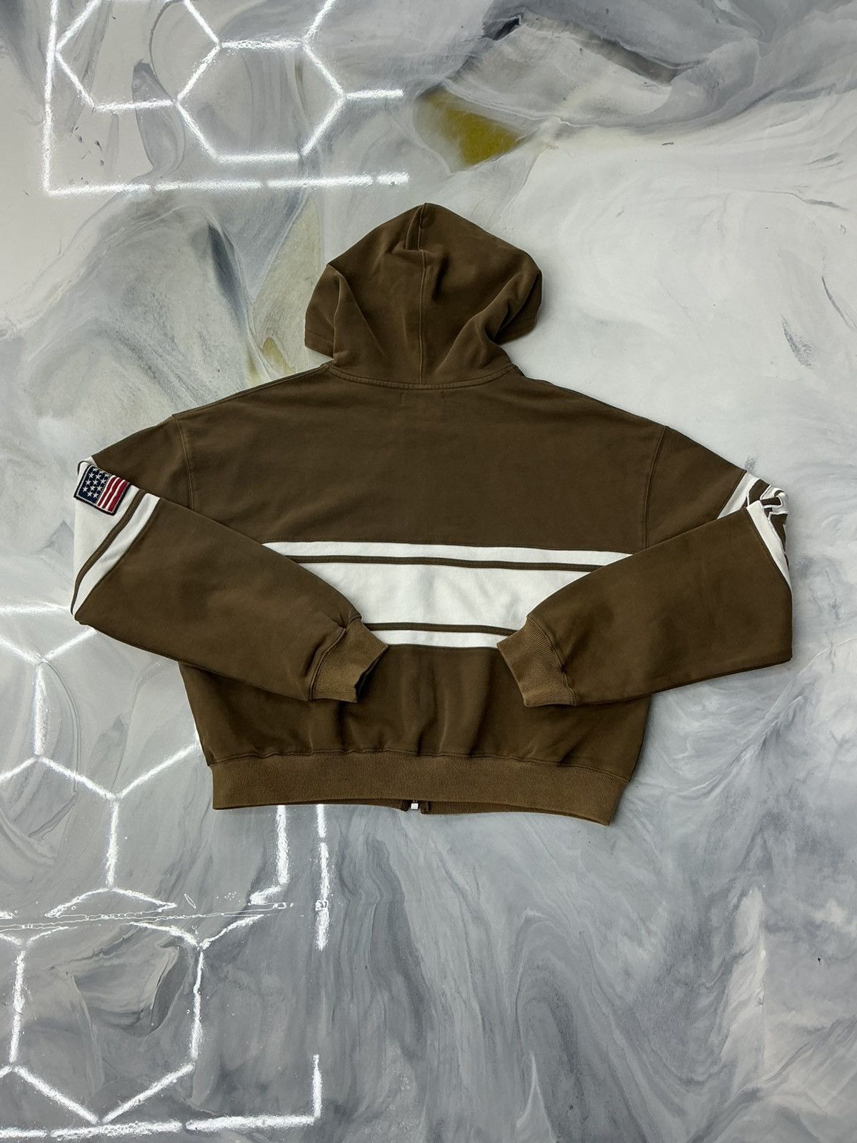 Vale Vale Cursive Zip Up Hoodie Brown White Size XL Size US XL / EU 56 / 4 - 2 Thumbnail
