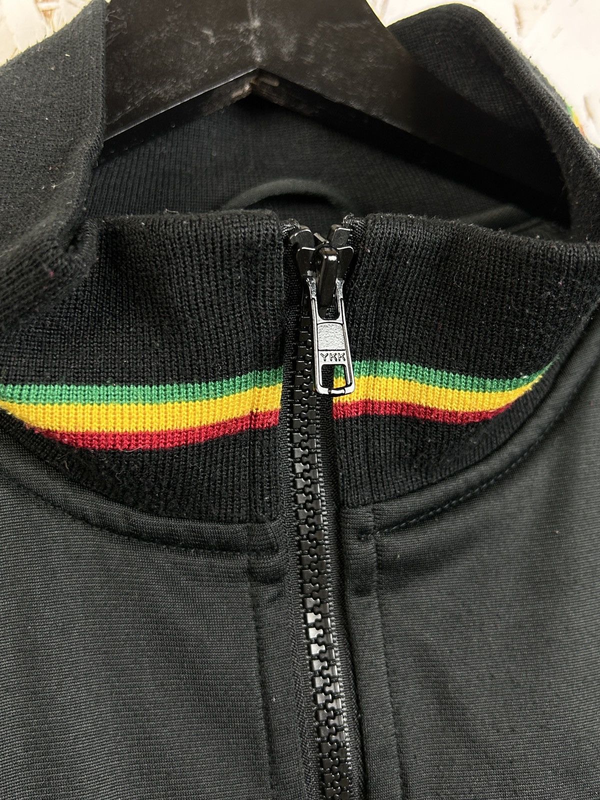 Vintage Rasta Stussy Tracksuit Jacket In Black Weed 420