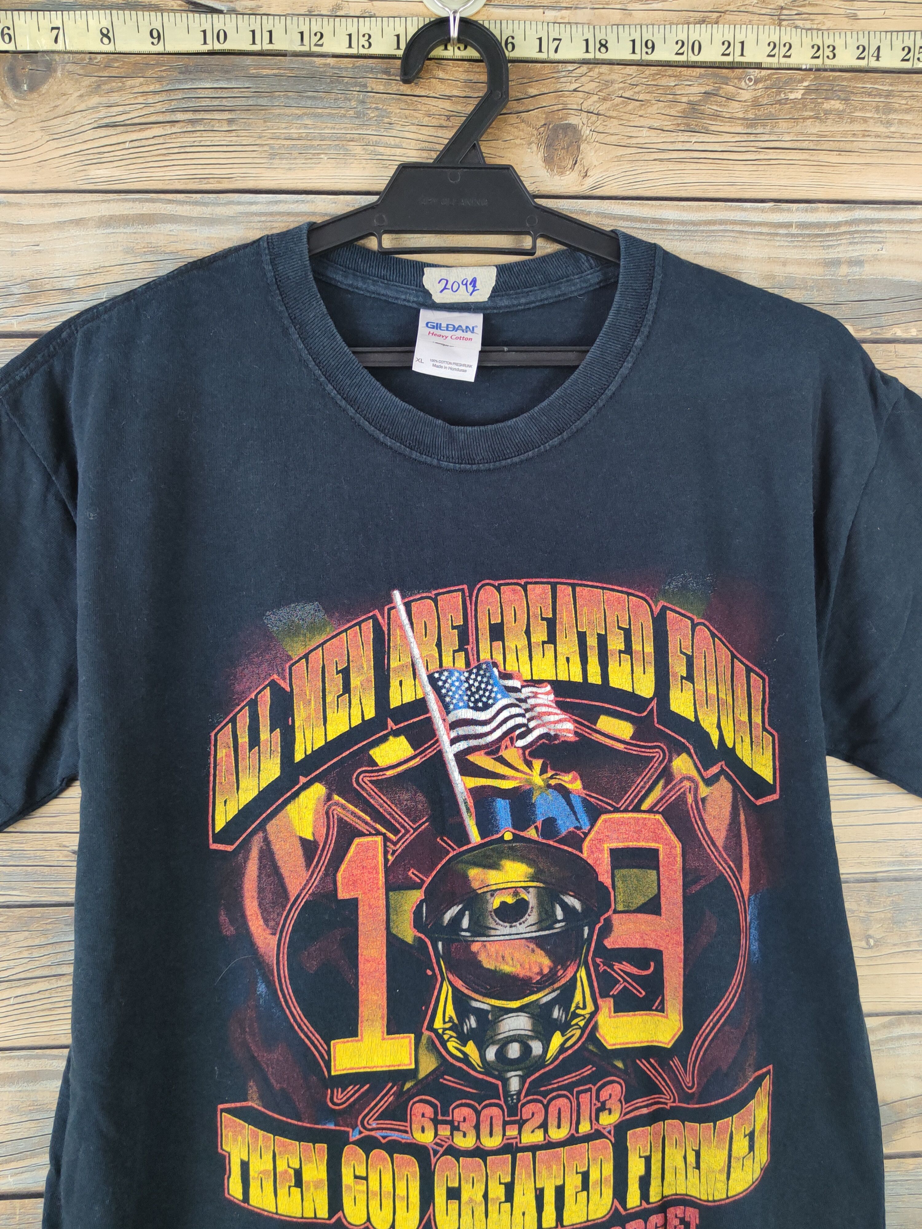 Japanese Brand DL fireman 2013 Navy Short Sleeve T-shirt #2092 Size US XL / EU 56 / 4 - 2 Thumbnail