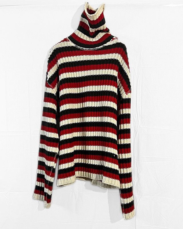 JordanLuca Oversize Striped Ladder-Stitch Turtleneck Sweater Size US S / EU 44-46 / 1 - 3 Thumbnail