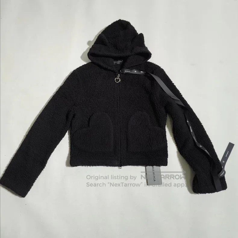 Balenciaga Balenciaga Furry Zip-up Hoodie Jacket with Ear Hood Size XS / US 0-2 / IT 36-38 - 1 Thumbnail