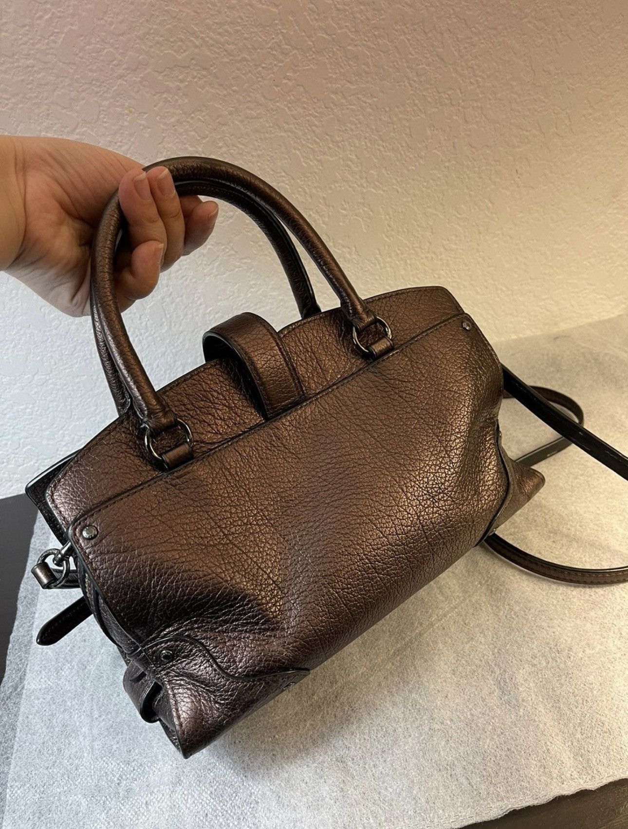 Coach Coach Mercer Satchel 24 Grai Leather Shoulder crossbody bag Size ONE SIZE - 4 Thumbnail