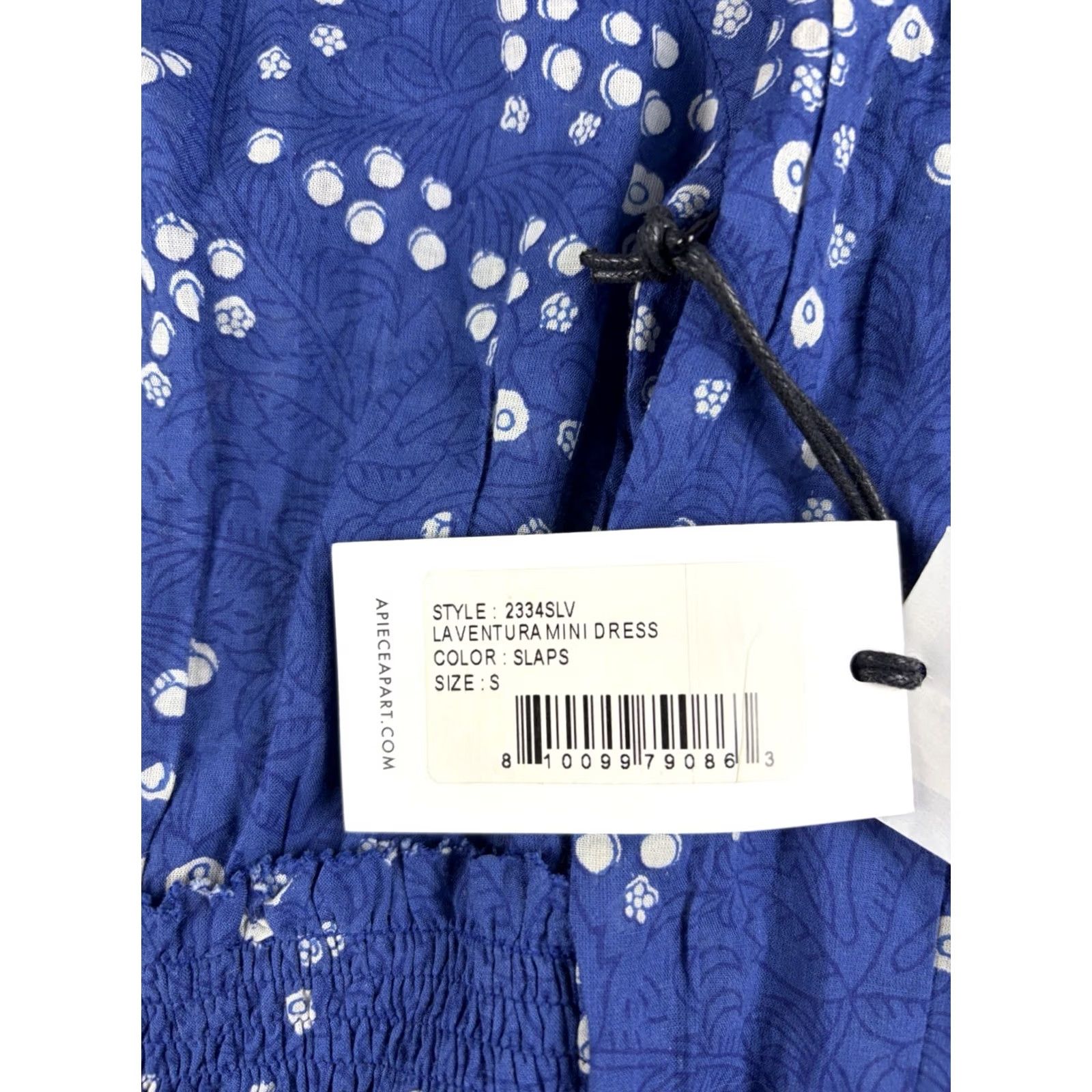 Apiece Apart Apiece Apart Dress La Ventura Mini Dress Womens S Blue Smoked Waist Boho Spots Puff Sleeve Round Neck Button Short Vintage No Size S / US 4 / IT 40 - 3 Thumbnail