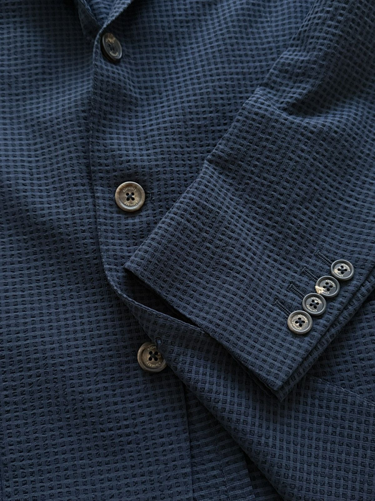Eleventy Eleventy Navy Blue Textur Lightweight Blazer Jacket Size 44R - 7 Thumbnail