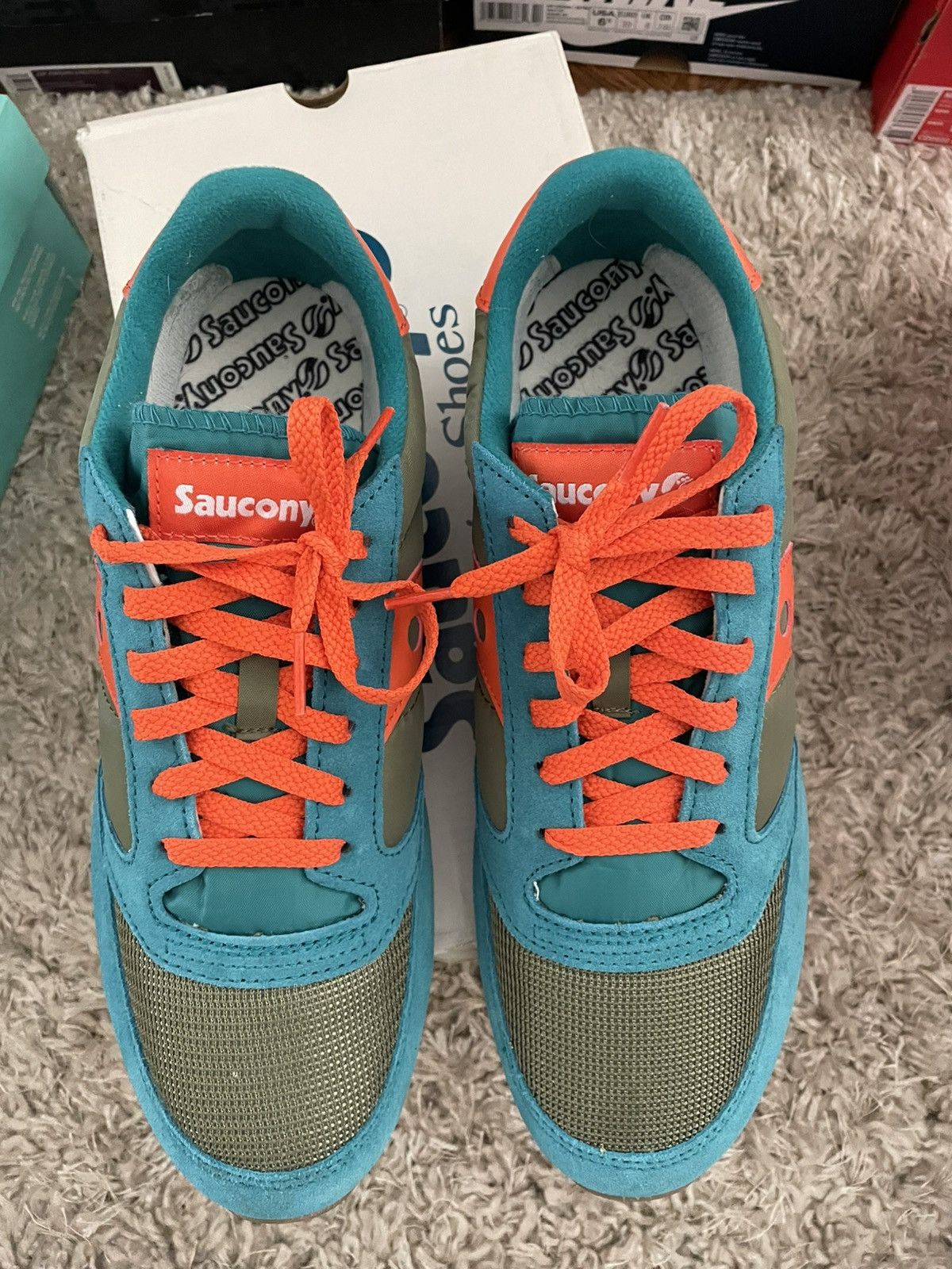 Saucony Saucony Jazz Original Teal/Olive/Orange Size US 10.5 / EU 43-44 - 5 Thumbnail