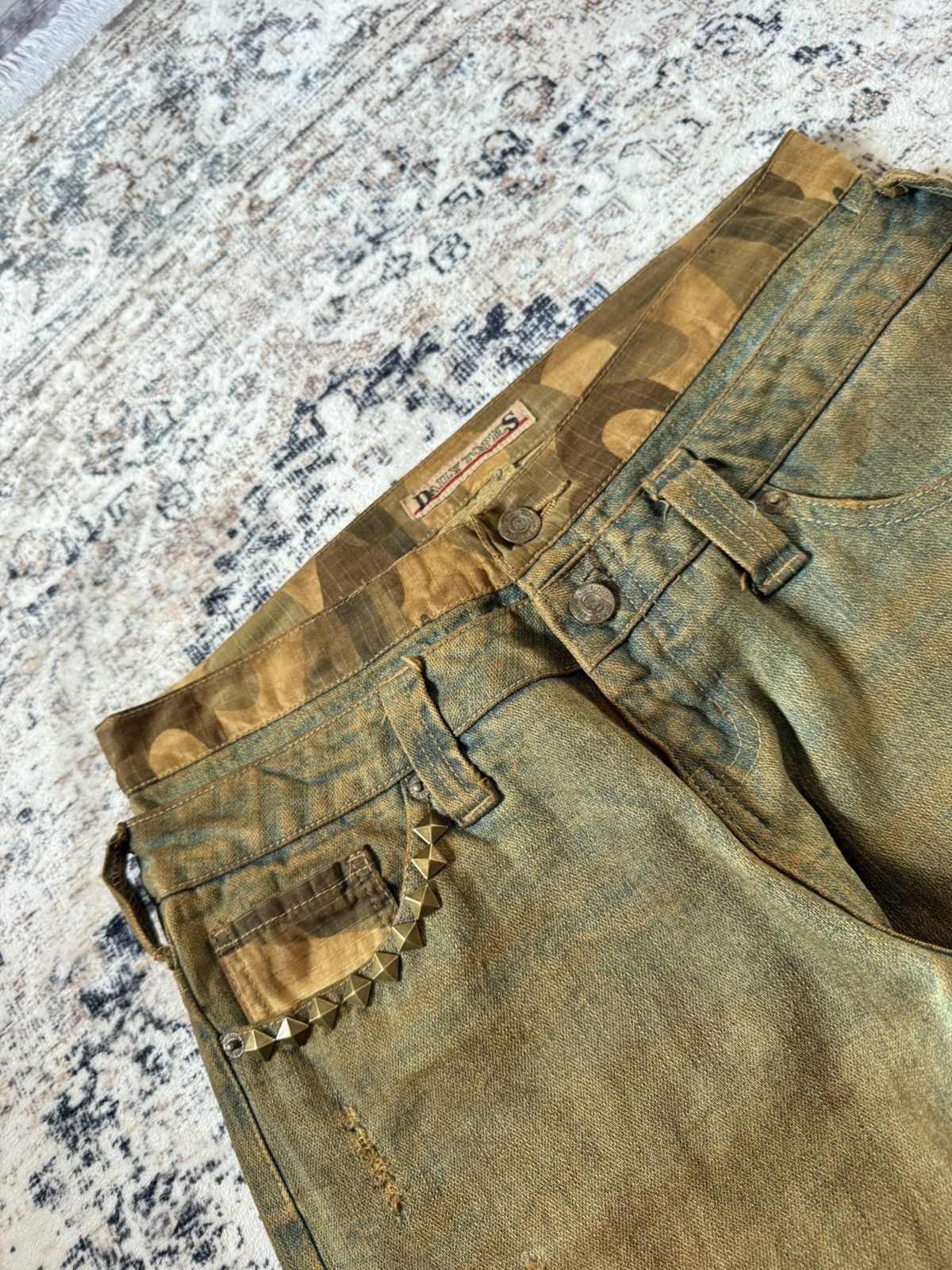 If Six Was Nine Daily Topics Mud Wash Double Waist Pierced Studded Jeans Size US 30 / EU 46 - 10 Thumbnail