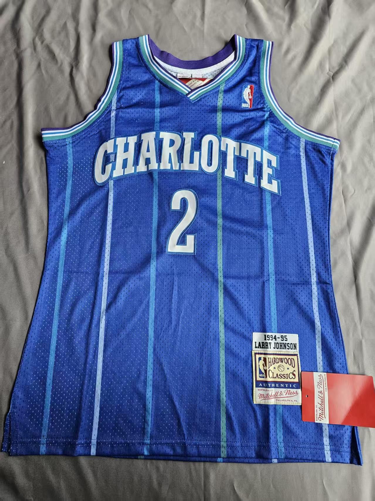 NBA #2 Larry Johnson Jersey Hornets 1994 95 Size US L / EU 52-54 / 3 - 1 Thumbnail