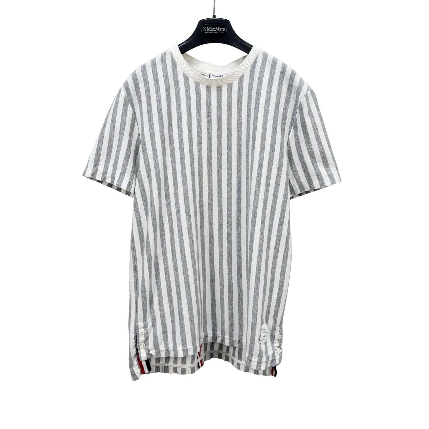 Thom Browne Thom Browne Grey White Striped T-Shirt Size 1 Size US S / EU 44-46 / 1 - 1 Thumbnail