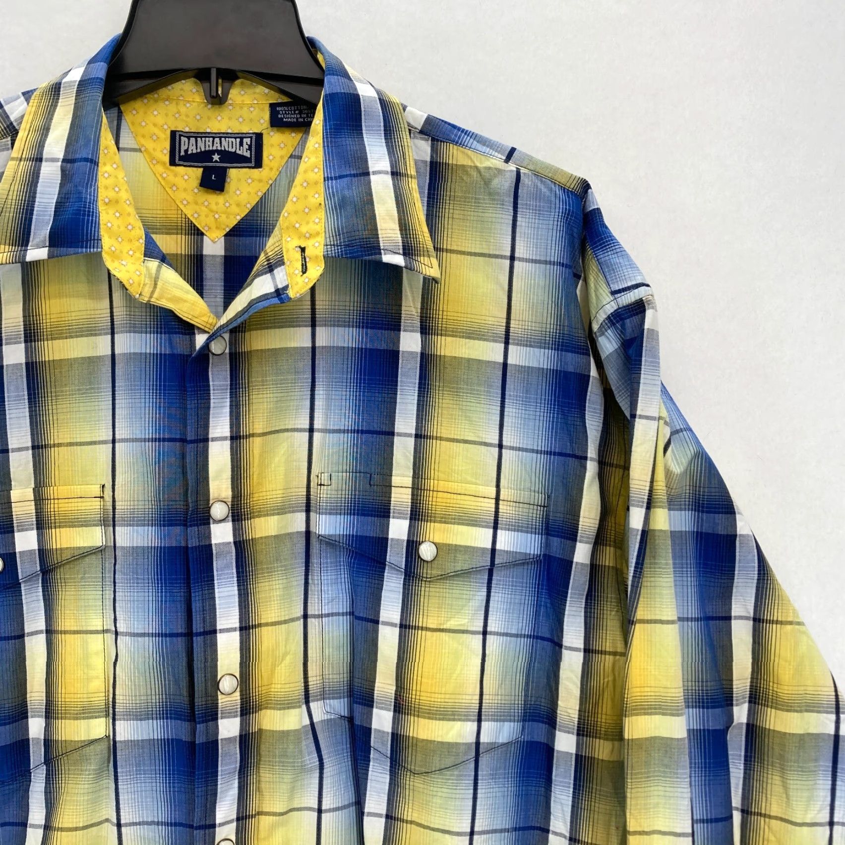 Vintage Panhandle Slim Pearl Snap Western Shirt Mens L Yellow Plaid Cowboy Rodeo Sh Size US L / EU 52-54 / 3 - 2 Thumbnail